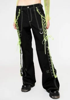 Tripp NYC Green Lace Dark Street Pants