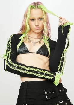 Tripp NYC Green Lace Shrug
