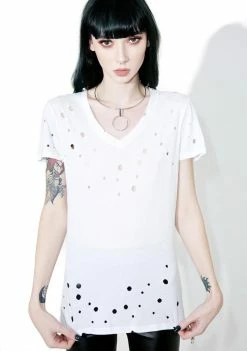 Tripp NYC Tops Holey V-Neck Tee