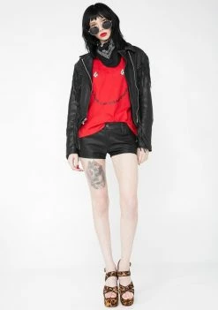 Tripp NYC Bottoms Faux Leather Booty Shorts 8 Tripp NYC Bottoms Faux Leather Booty Shorts