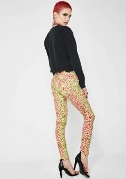 Tripp NYC Neon Leopard Print Skinny Jeans 10 Tripp NYC Neon Leopard Print Skinny Jeans