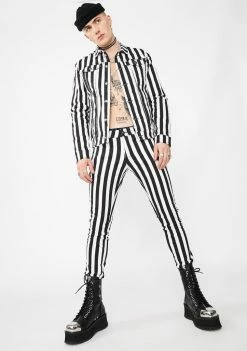 Tripp NYC Outerwear Medium Stripe Trucker Jacket