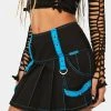 Tripp NYC Blue Multi Eyelet Pleated Skirt