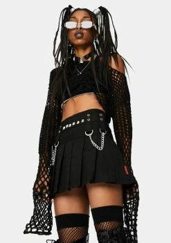 Tripp NYC Black Stud And Chain Mini Skirt