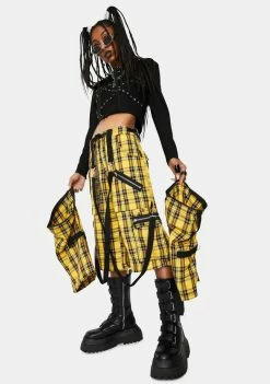 Tripp NYC Yellow Plaid Clash Pants 8 Tripp NYC Yellow Plaid Clash Pants