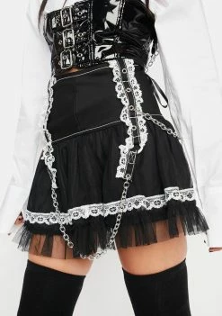 Tripp NYC Lace Chiffon Tutu Skirt Mini Skirt