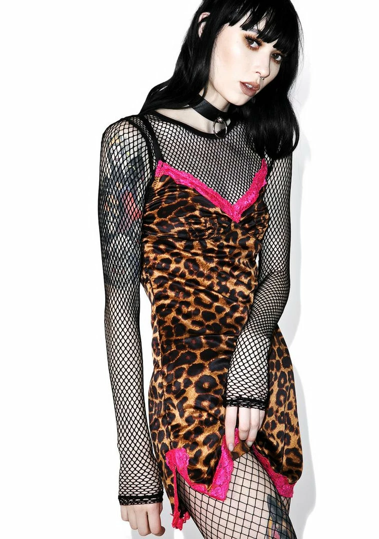 Tripp NYC Dresses Satin Leopard Slip Dress 4 Tripp NYC Dresses Satin Leopard Slip Dress