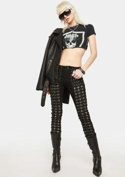 Tripp NYC Skinny Pants Medieval Lace-Up Pants