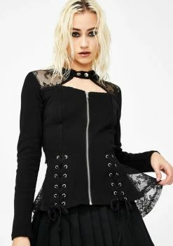 Tripp NYC Queen Bee Lace-Up Hoodie