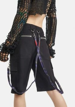 Tripp NYC Belts & Harnesses Purple Plaid Bondage Pant Straps