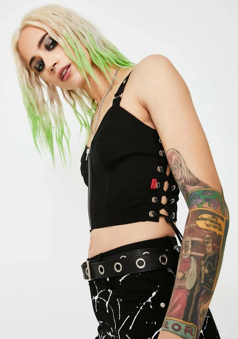 Tripp NYC Side Lace Up Crop Top Tops 4 Tripp NYC Side Lace Up Crop Top Tops