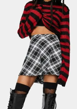 Tripp NYC Bottoms Black Plaid Woven Circle Skirt
