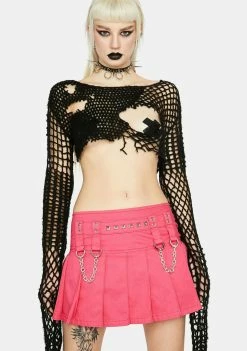 Tripp NYC Pink Stud And Chain Mini Skirt