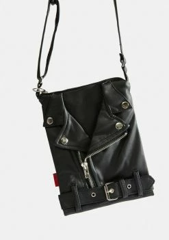 Tripp NYC Faux Leather Motorcycle Shoulder Bag