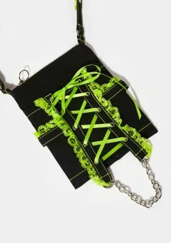 Tripp NYC Green Lace Cross Body Bag Bags & Wallets