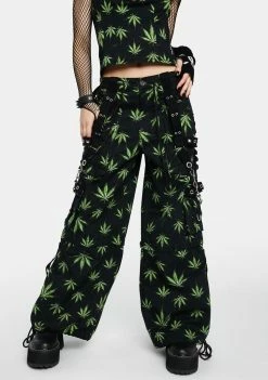 Tripp NYC Shop 9 Tripp NYC Grass Dark Street Pants Wide Leg Pants
