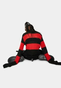 Tripp NYC Red Striped Knit Sweater 9 Tripp NYC Red Striped Knit Sweater