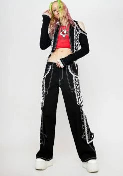 Tripp NYC Tops Lace Crop Hoodie