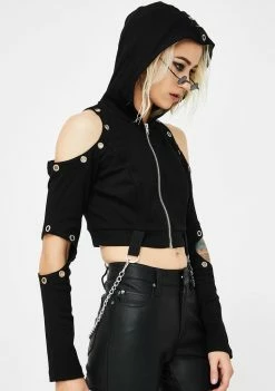 Tripp NYC Cut-Out Crop Hoodie