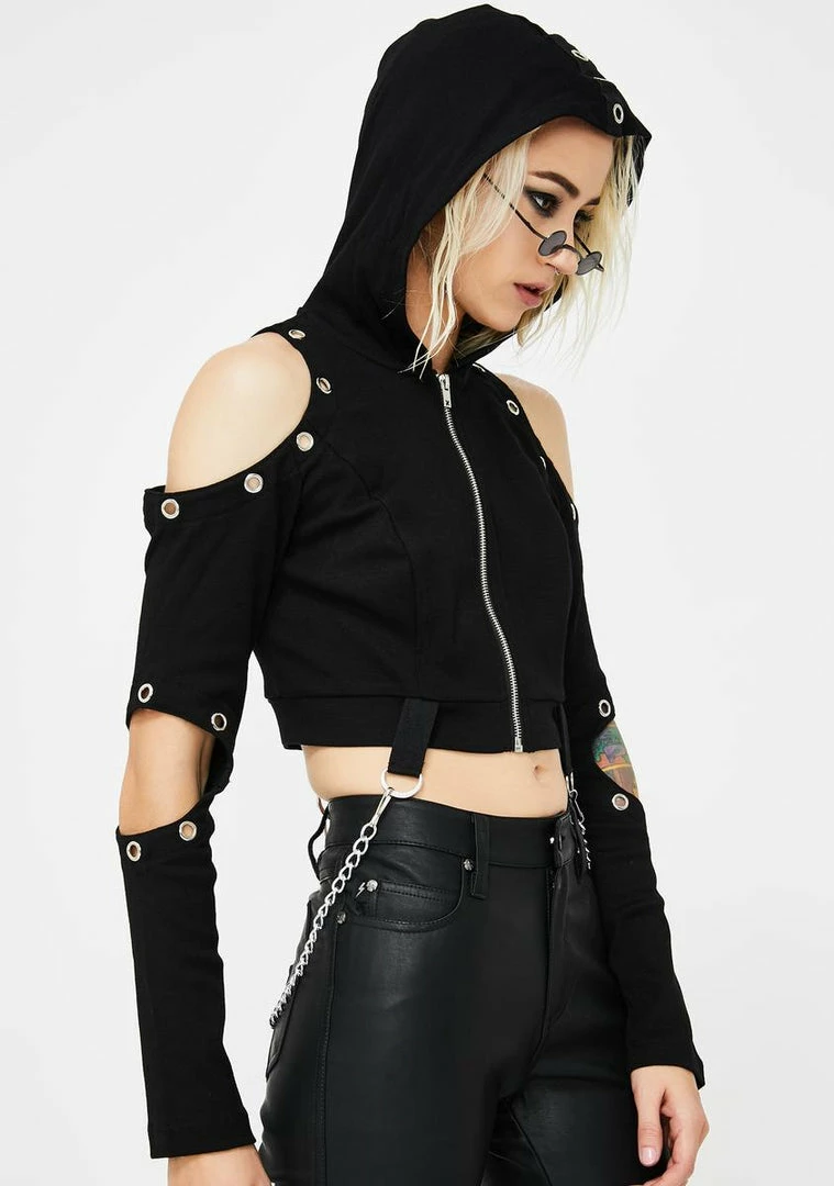 Tripp NYC Cut-Out Crop Hoodie 3 Tripp NYC Cut-Out Crop Hoodie