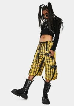 Tripp NYC Yellow Plaid Clash Pants