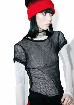 Tripp NYC Tops Fishnet Baby Tee 8 Tripp NYC Tops Fishnet Baby Tee