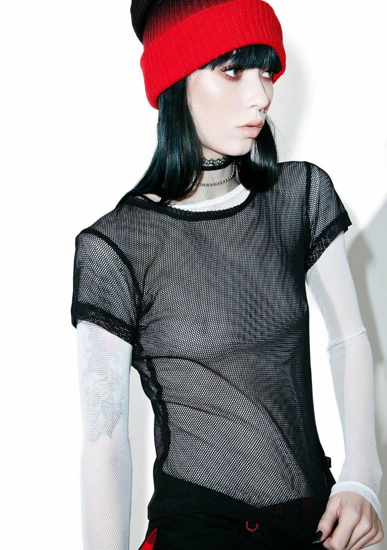 Tripp NYC Tops Fishnet Baby Tee 5 Tripp NYC Tops Fishnet Baby Tee
