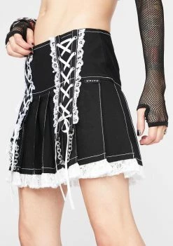 Tripp NYC Mini Skirt Lace Pleated Skirt