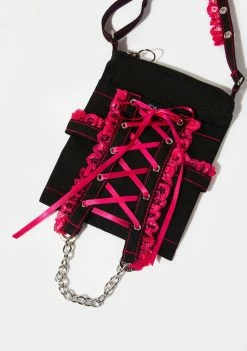 Tripp NYC Bags & Wallets Pink Lace Cross Body Bag