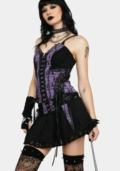 Tripp NYC Purple Enchanted Lace Corset Top