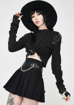 Tripp NYC Pleated Chain Mini Skirt Bottoms