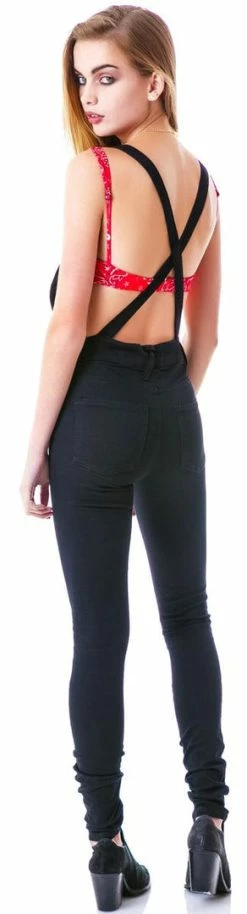 Tripp NYC Ripped Knee Overall Bottoms