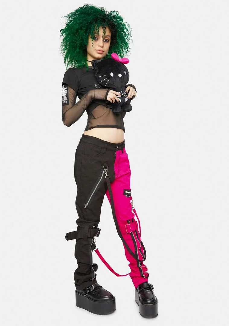 Tripp NYC Pink Split Leg Bondage Pants 4 Tripp NYC Pink Split Leg Bondage Pants