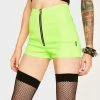 Tripp NYC Neon Lime Zip Shorts 2 Tripp NYC Neon Lime Zip Shorts