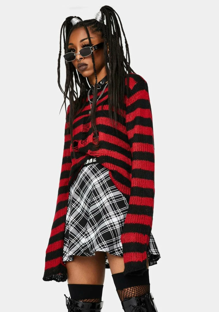 Tripp NYC Bottoms Black Plaid Woven Circle Skirt 4 Tripp NYC Bottoms Black Plaid Woven Circle Skirt