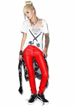 Tripp NYC Hellraiser Faux Leather Skinny Pants Bottoms