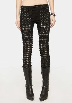 Tripp NYC Skinny Pants Medieval Lace-Up Pants