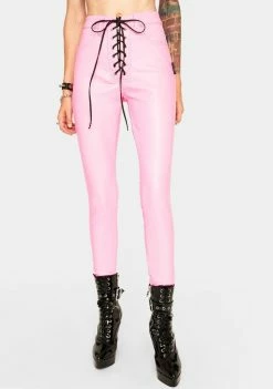 Tripp NYC Bottoms Pink Lace Up Pants