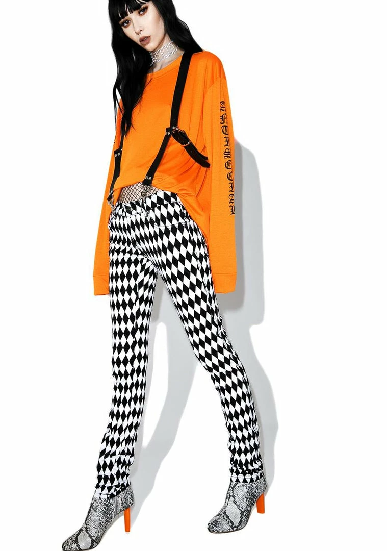 Tripp NYC Bottoms White & Black Harlequin Skinny Jeans 7 Tripp NYC Bottoms White & Black Harlequin Skinny Jeans
