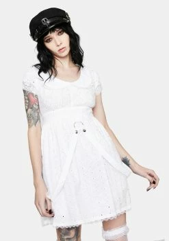 Tripp NYC White Embroidered Strap Mini Dress