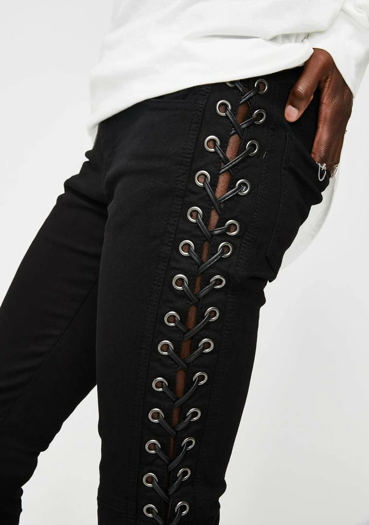 Tripp NYC She Devil Side Lace Pants Bottoms 6 Tripp NYC She Devil Side Lace Pants Bottoms