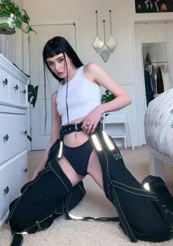 Tripp NYC Bottoms Black Reflector Chaps 8 Tripp NYC Bottoms Black Reflector Chaps