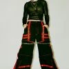 Tripp NYC Black Red Chain And Zipper Pants 2 Tripp NYC Black Red Chain And Zipper Pants