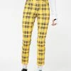 Tripp NYC Yellow Plaid T-Back Skinny Jeans Bottoms 2 Tripp NYC Yellow Plaid T-Back Skinny Jeans Bottoms