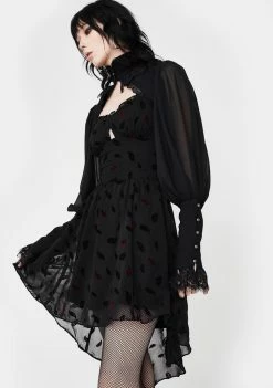 Tripp NYC Sweet Spot Velvet Leaf Mini Dress