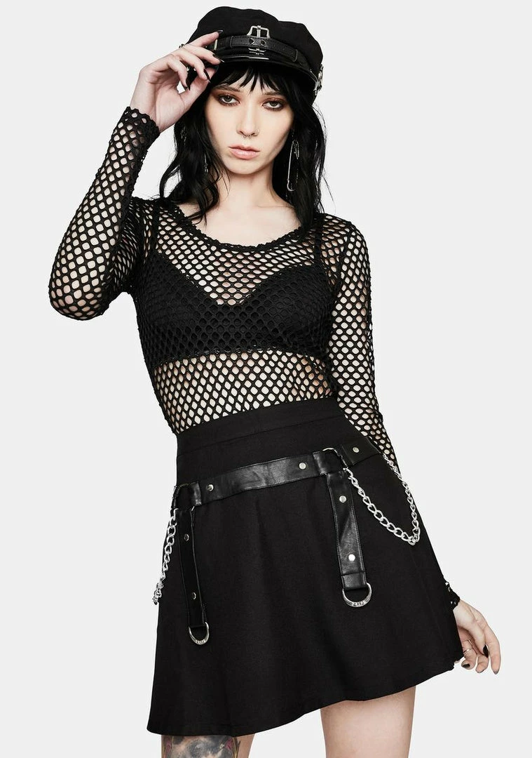 Tripp NYC Harness Strap Chain Mini Skirt Bottoms 3 Tripp NYC Harness Strap Chain Mini Skirt Bottoms