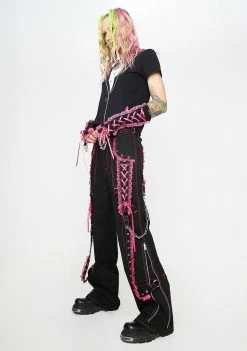 Tripp NYC Bottoms Pink Lace Dark Street Pants