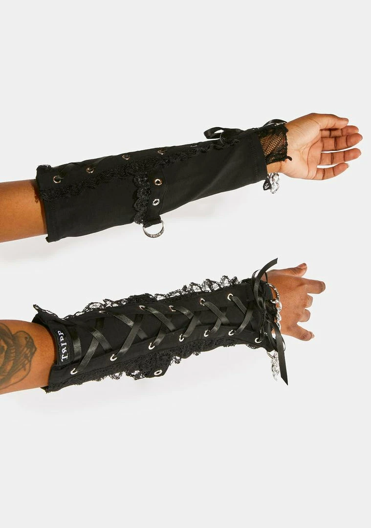 Tripp NYC Black Lace Arm Warmers 5 Tripp NYC Black Lace Arm Warmers