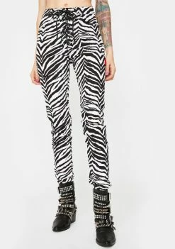 Tripp NYC Bottoms Zebra High Waist Tie Up Pants