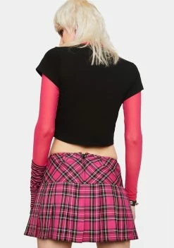 Tripp NYC Bottoms Pink Plaid Pleated Mini Skirt 9 Tripp NYC Bottoms Pink Plaid Pleated Mini Skirt